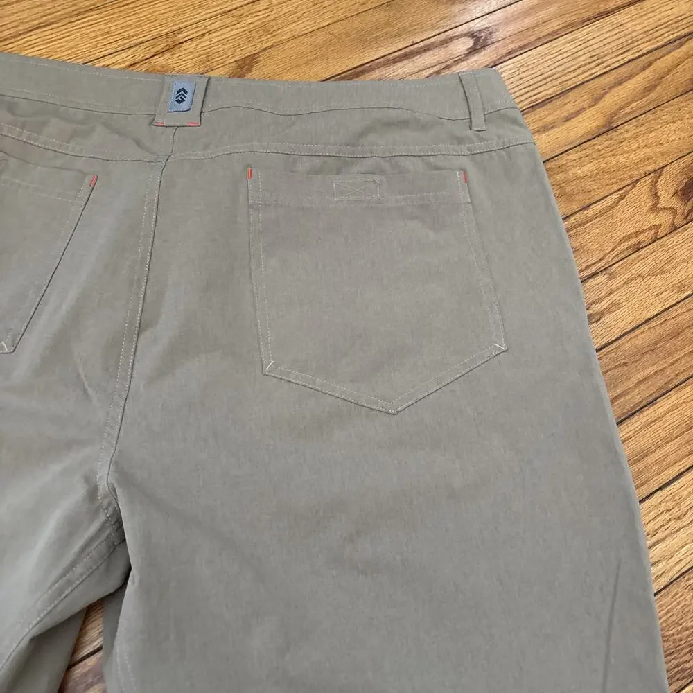 Free Country Mens‎ 42 Gorpcore Tan Khaki Taconic Rip Stop Cargo Hiking Shorts
